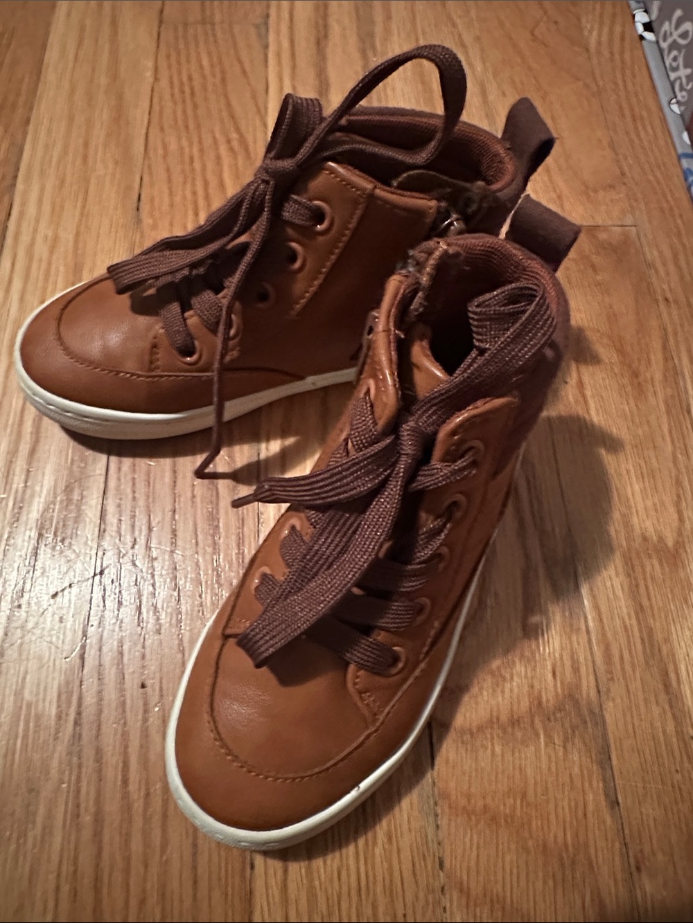 Brown High-Top Casual Sneakers